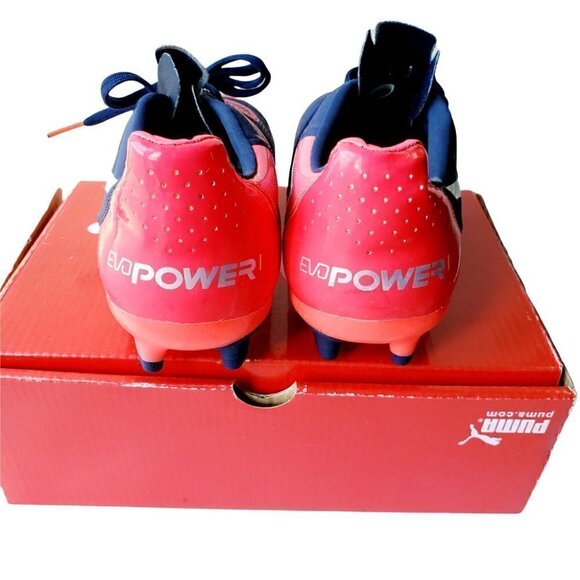 Puma blue-White junior soccer trainers cleats. size 3 - Picture 4 of 8